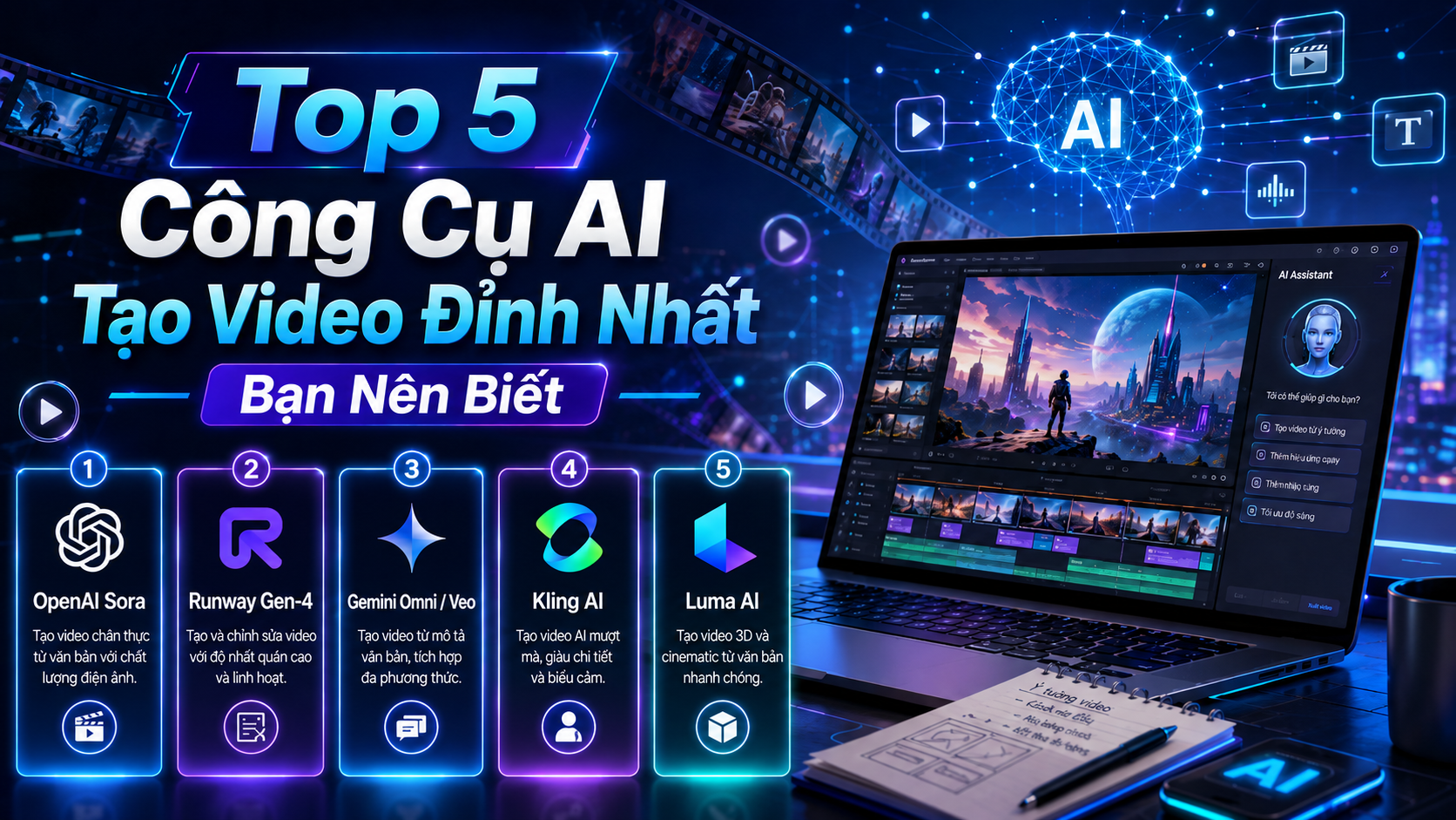 Top 5 Công Cụ AI Tạo Video Đỉnh Nhất Bạn Nên Biết
